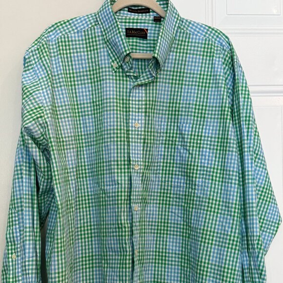 F.A. MacCluer XL Green Gingham Shirt 80s 2-Ply Broadcloth BUNDLE to save 20% - Picture 2 of 8